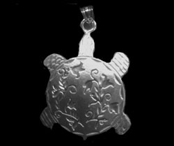 Small Floral Turtle Pendant