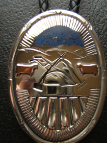 Custom bolo tie with inlay