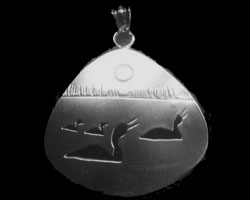 Loon Family Triangle Pendant