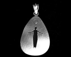 Prayer Woman Teardrop Pendant