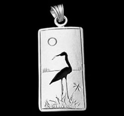 Nesting Crane Totem Pendant