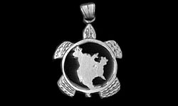 Turtle Island Cutout Pendant